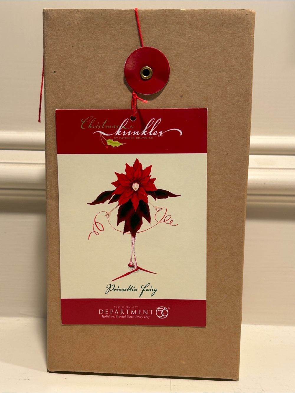 Department 56 Christmas Krinkles Poinsettia Fairy Ornament by Patience Brewster